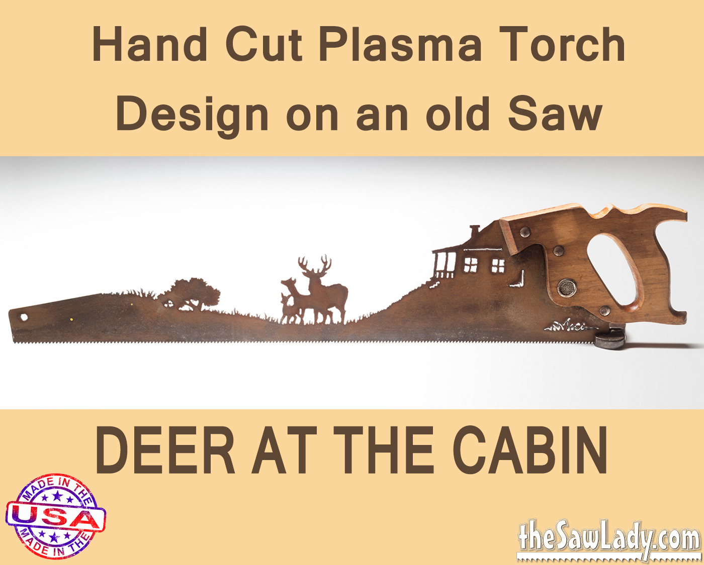 deer-cabin metal saw art