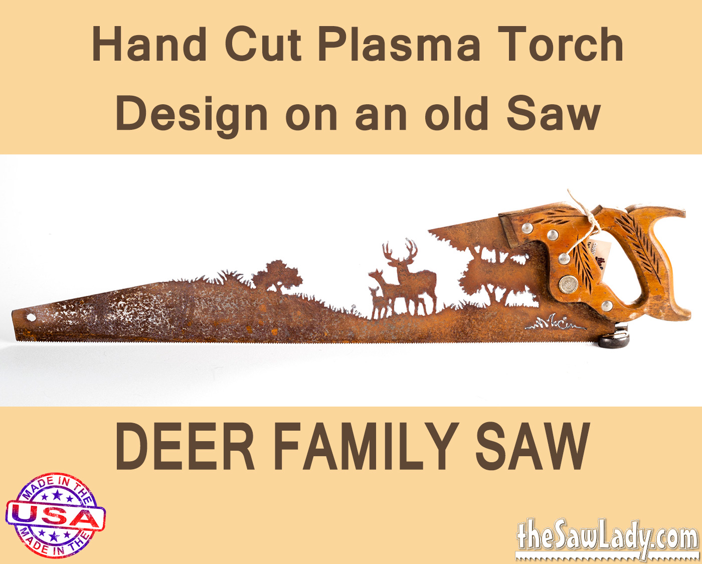 deer-family-saw metal art