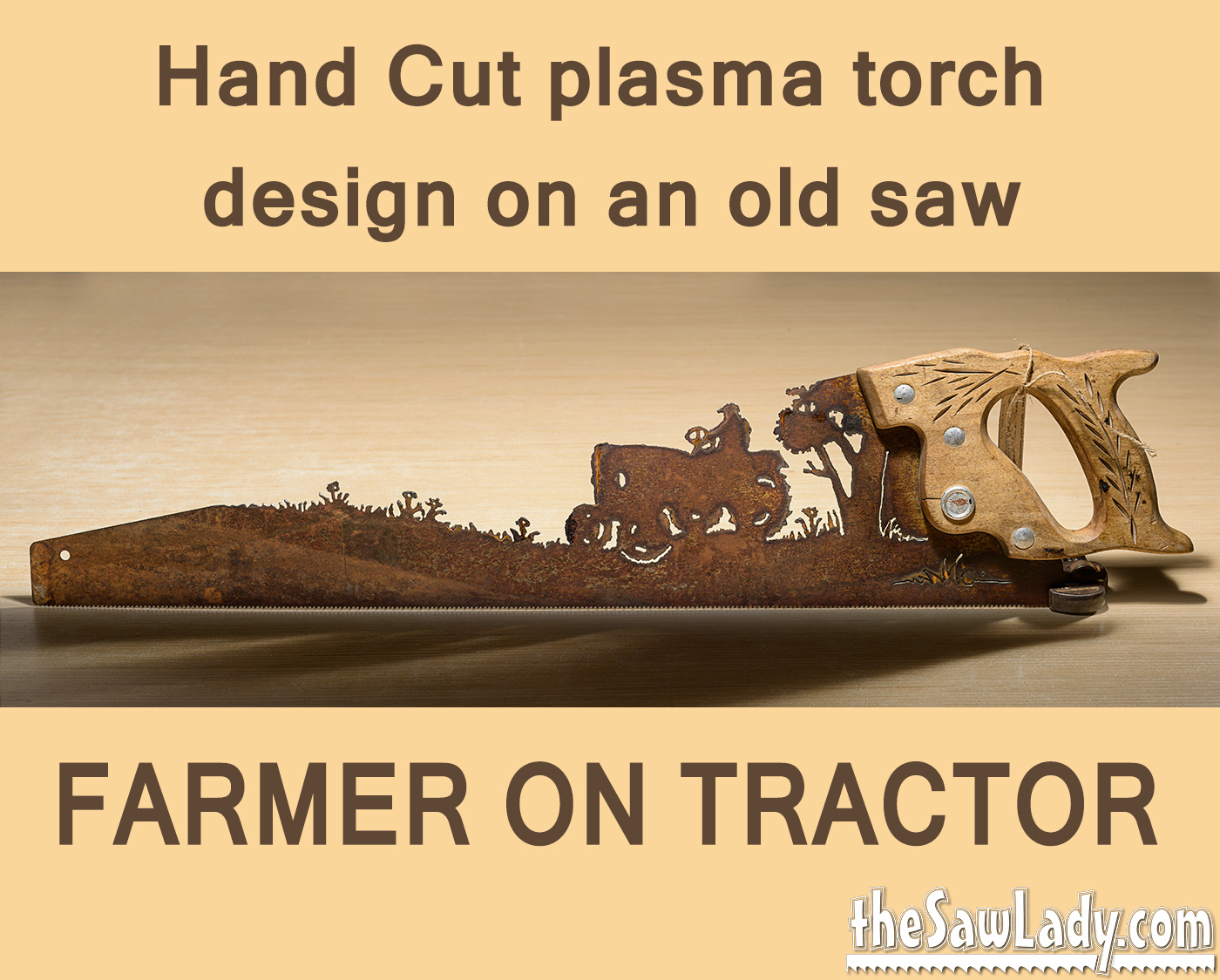 farmer-tractor-saw metal wall art