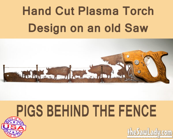 pig farming metal art gift