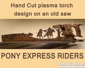 metal art pony express riders