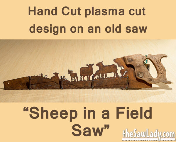 metal art sheep herd plasma cut saw