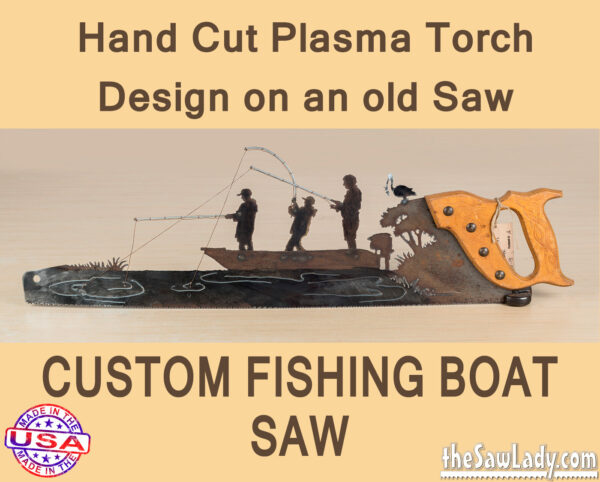 Metal art custom fishing boat saw