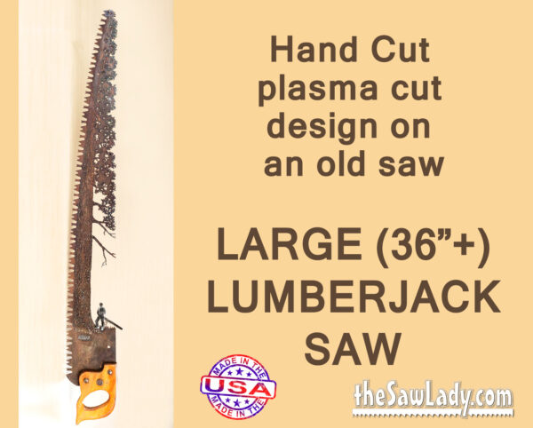 Metal Art Large Lumberjack Saw