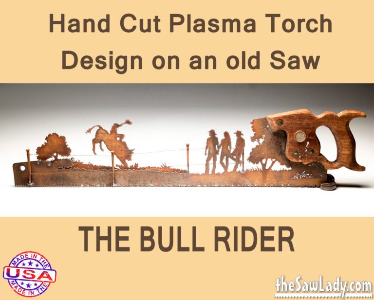 Metal Art Bull Rider Saw