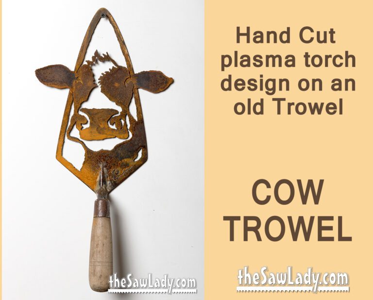 COW Trowel Design Metal Art Hand (plasma) Cut | Wall Decor | Garden Art | Recycled Art | Great gift for gardeners! Metal Art Cow Trowel