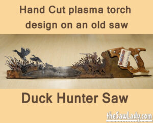 Metal art Duck Hunter Saw