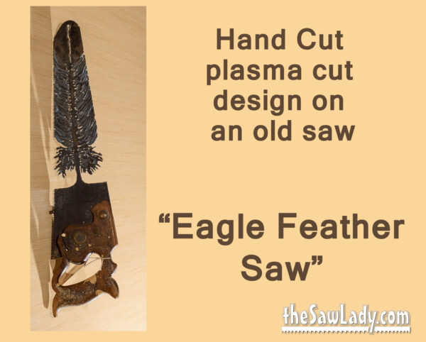 Metal Art eagle feather saw