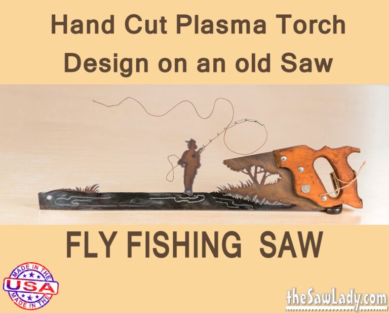 Metal Art Fly Fisherman Saw