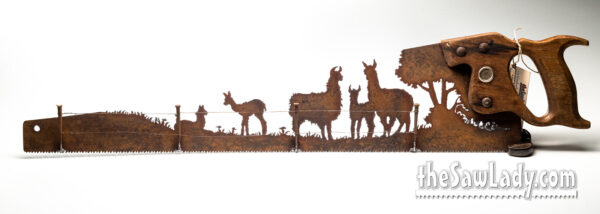 llama art gift metal saw