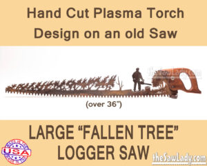 Large Logging Lumberjack Arborist Saw Art