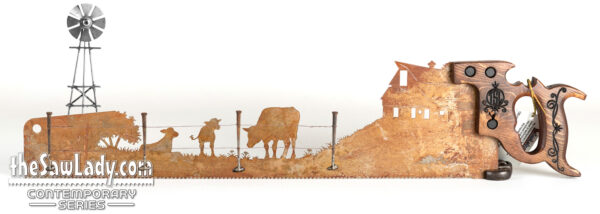 Cows-at-the-Barn_FENCE_WINDMILL metal saw art