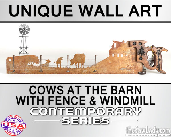 Cows-at-the-barn-with-windmill-fenceETSY metal saw art