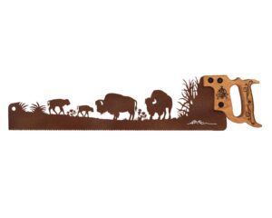 Bison-single-layer-metal-wall-saw-art_gift decor rustic
