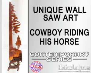 Cowboy-Riding-his-Horse- metal art saw