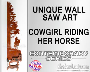 COWGIRL-RIDING-HORSE-VERT metal art saw
