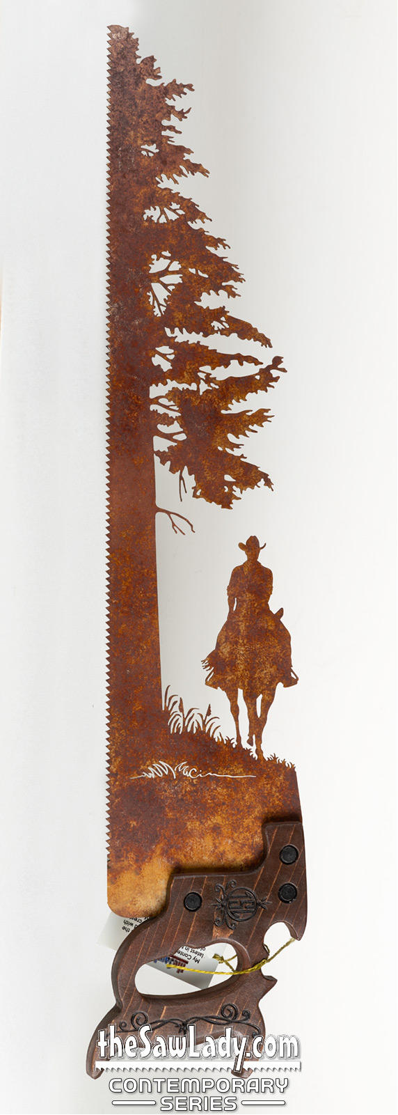 Cowboy-Riding-his-Horse- metal art saw