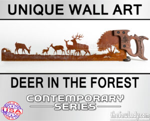 DEER-IN-THE-FOREST metal saw art