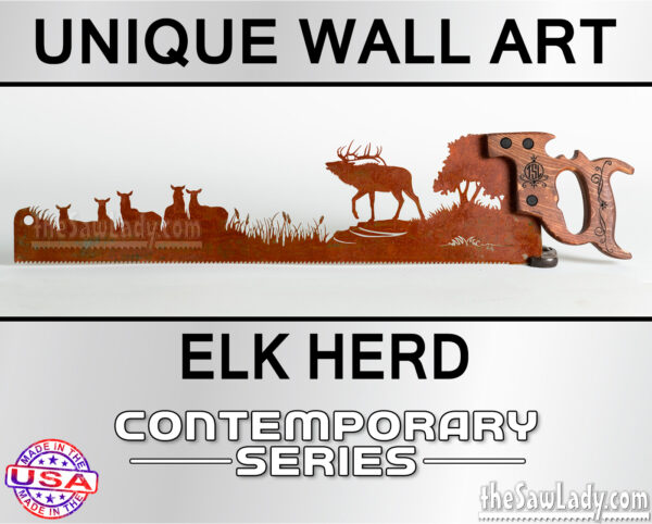 ELK-HERD metal wall art saw