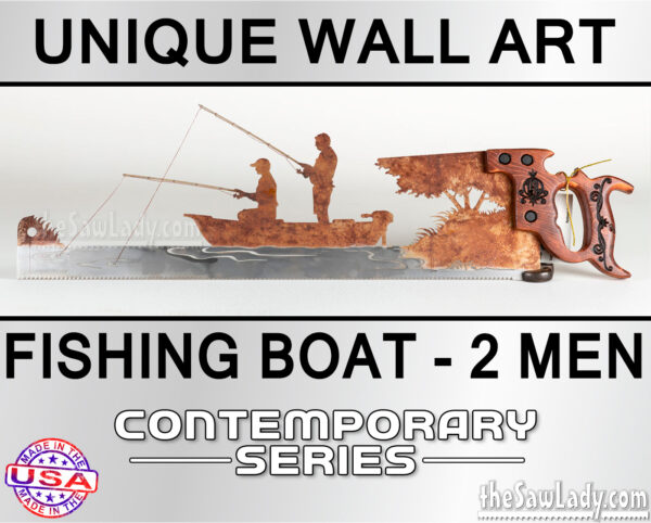 FISHING-BOAT-2-MEN metal wall art