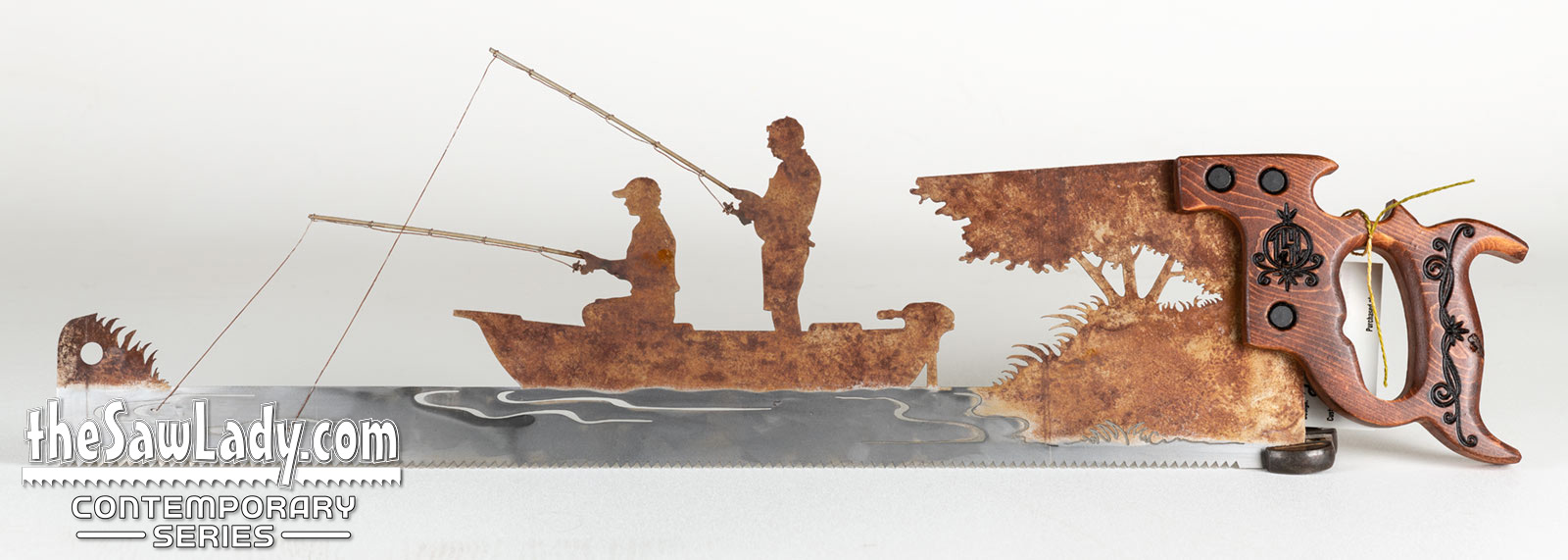 Fishing-Boat-2-men_metal saw wall art