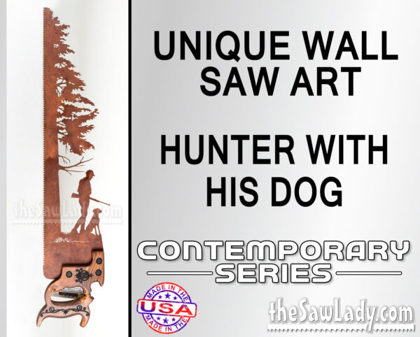 HUNTER-AND-DOG metal wall art saw