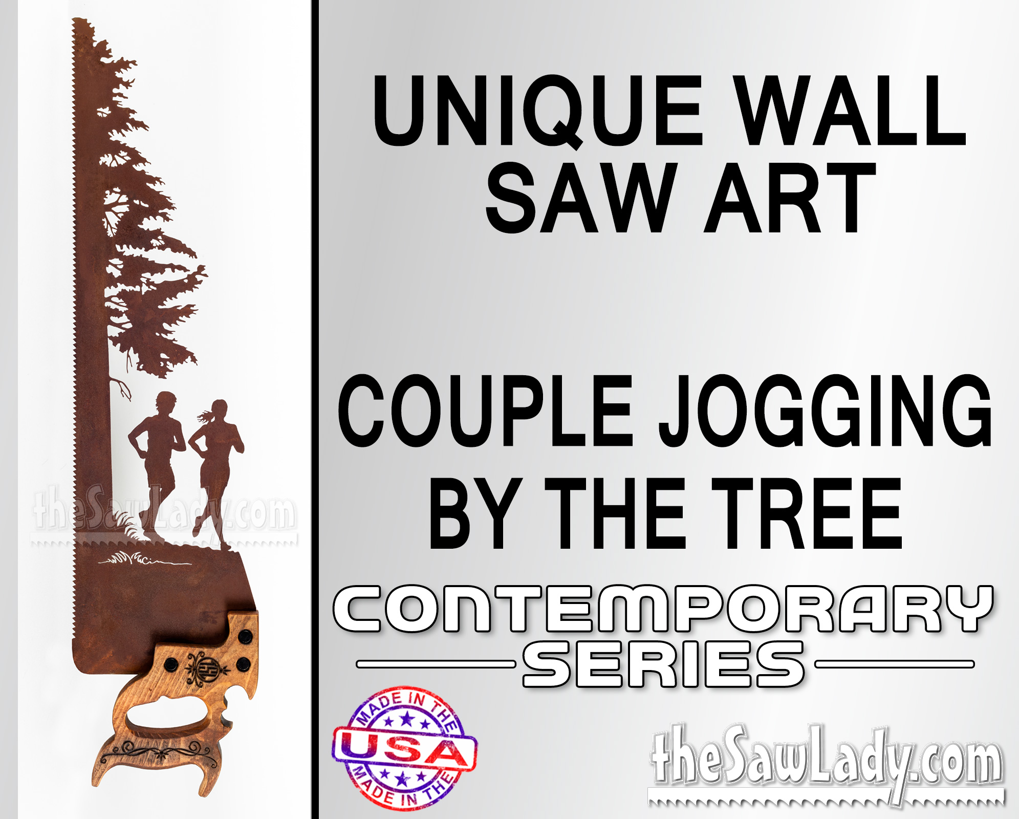 Jogger-Couple-by-the-tree_metal-wall-art-saw