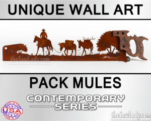 PACK-MULES western metal wall art saw