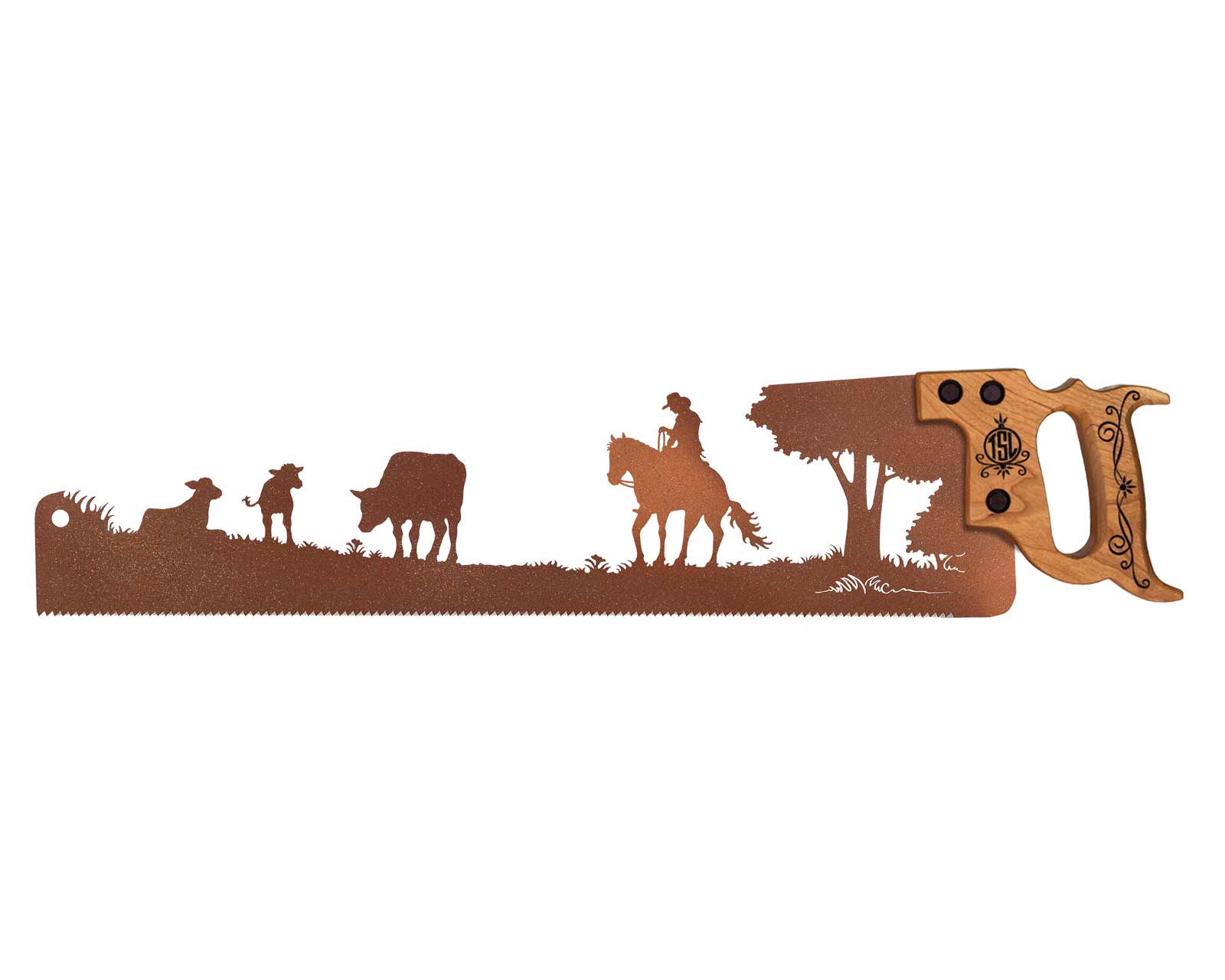 Tending-cattle-western-wall-art-saw-rustic-decor-cabing-SQ