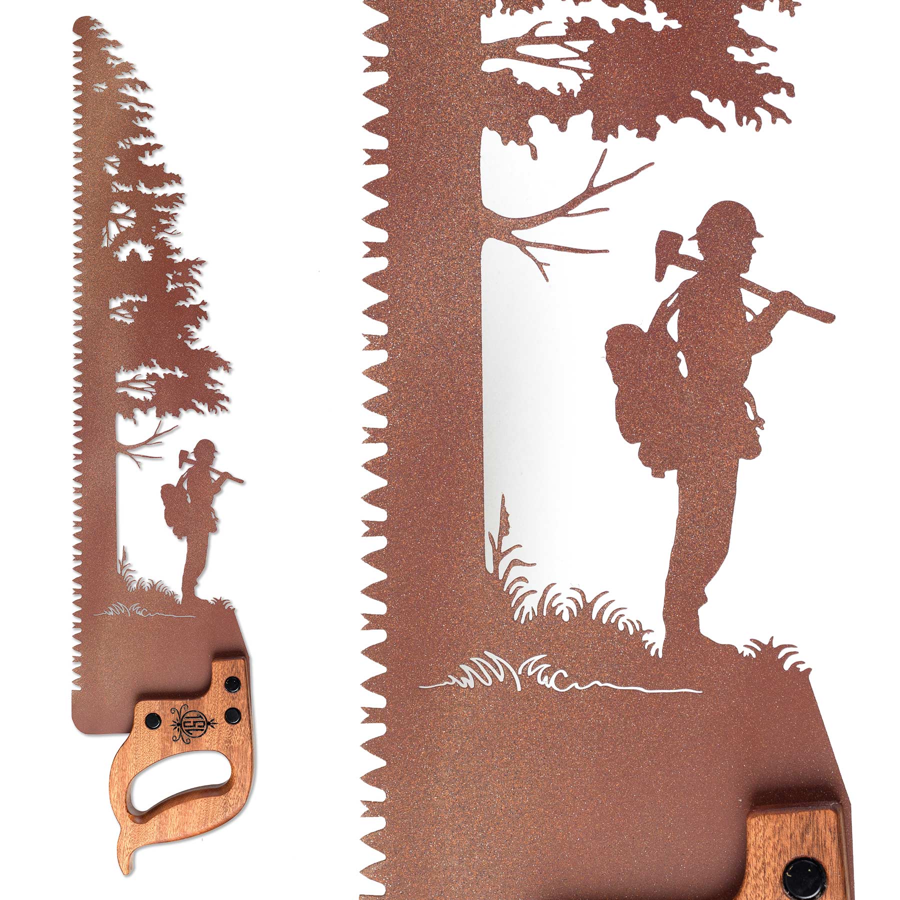 Wildland-Firefighter-gift-metal-wall-saw-art-