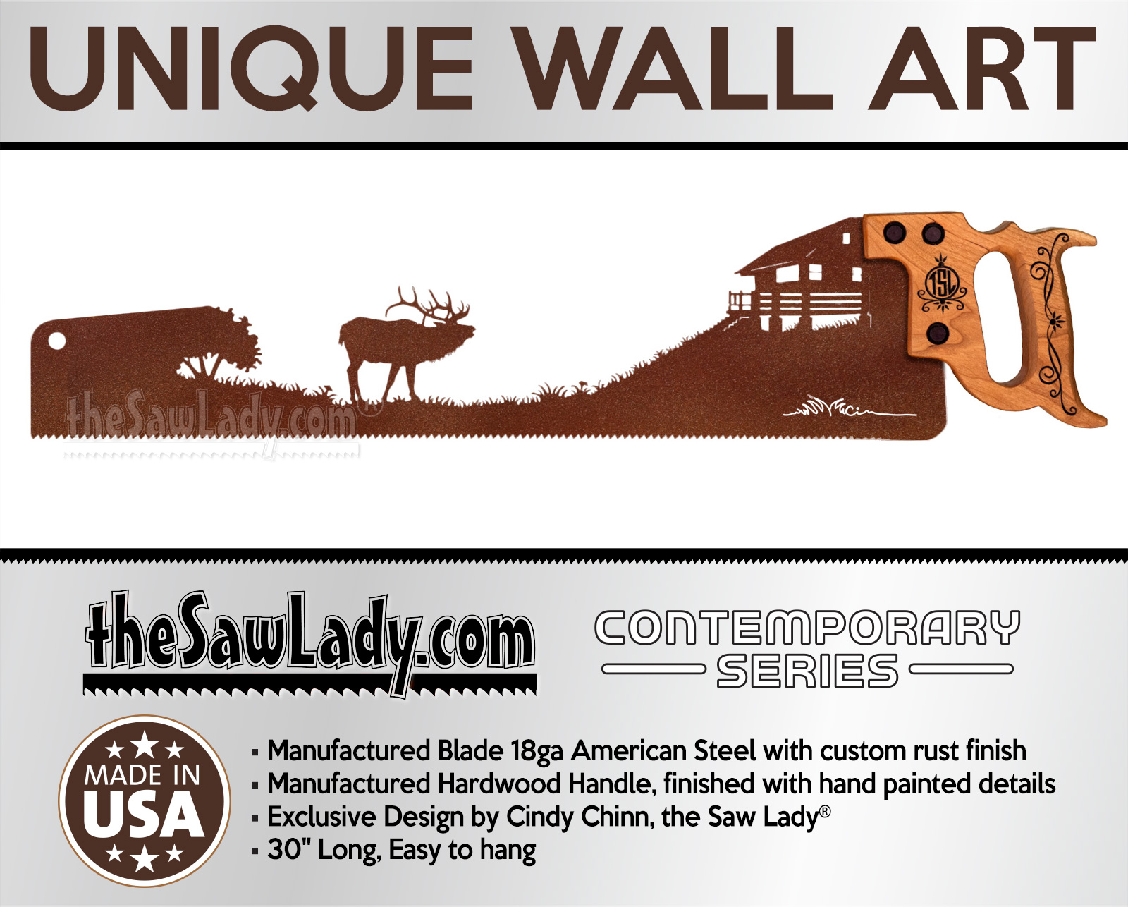 ELK_AT_THE_CABIN_metal-wall-art-rustic-gift-