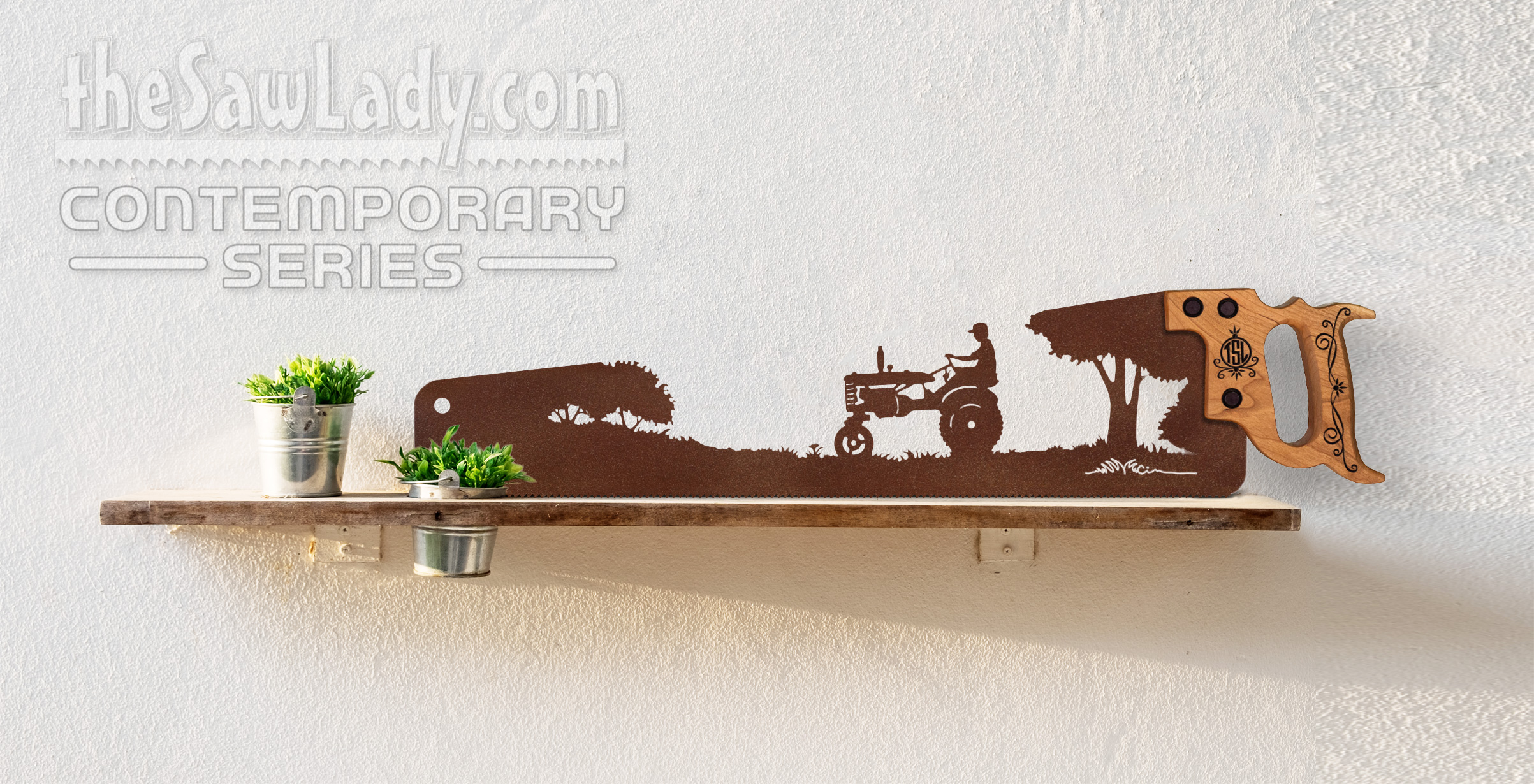 Farmall Tractor - Metal Saw Wall Art Gift for Nature Art Lovers - Image 2