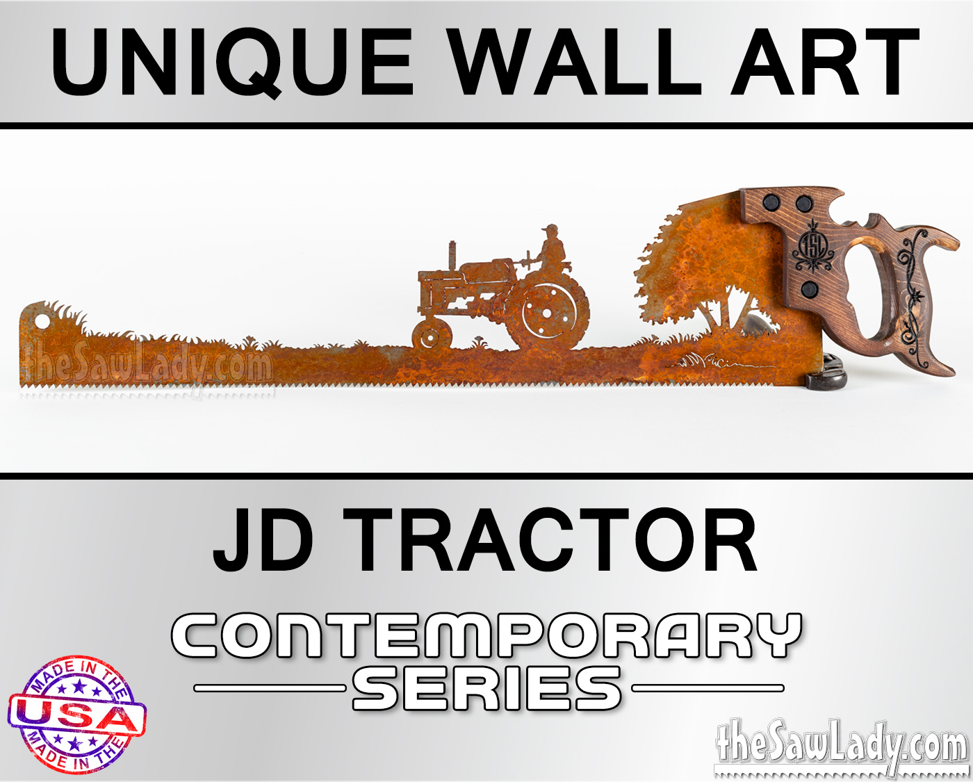 JD_Tractor metal wall art saw
