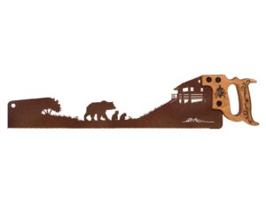 bear-family-at-the-cabin-metal-wall-art-saw-rustic-decor-gift-SQ