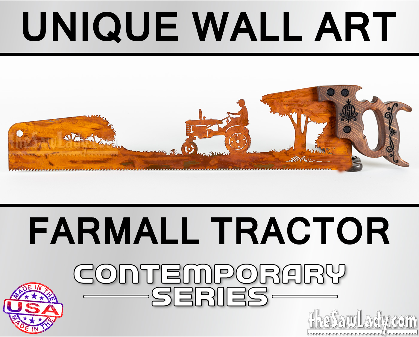 farmall-tractor METAL WALL ART SAW