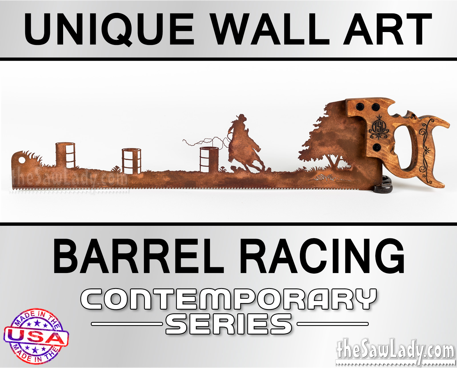 Barrel-Racing-metal-wall-art-saw