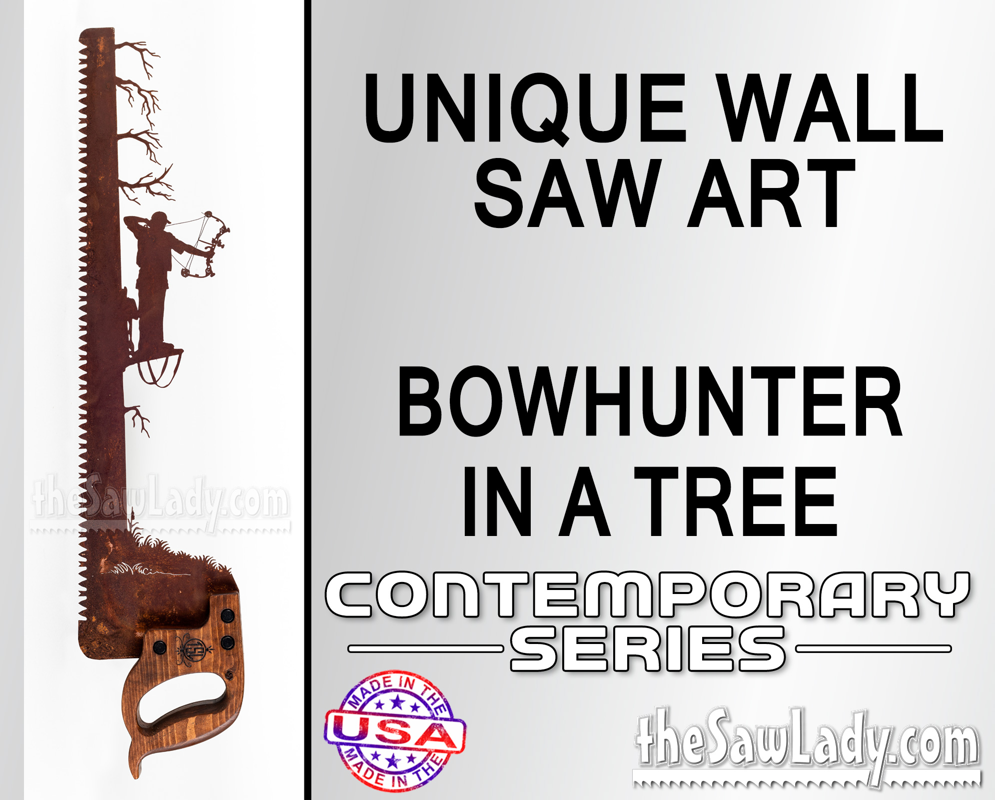 Bow-hunter-in-a-tree-metal-wall-art-saw