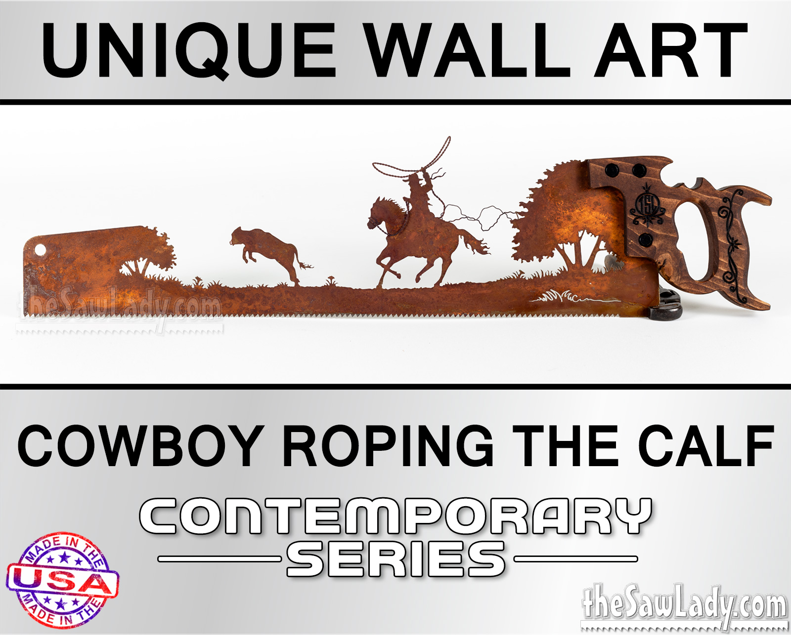 Cowboy-Roping-the-Calf-metal-wall-art-saw