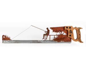 Fishing-on-the-dock-metal-wall-art-gift-fisherman-SQ