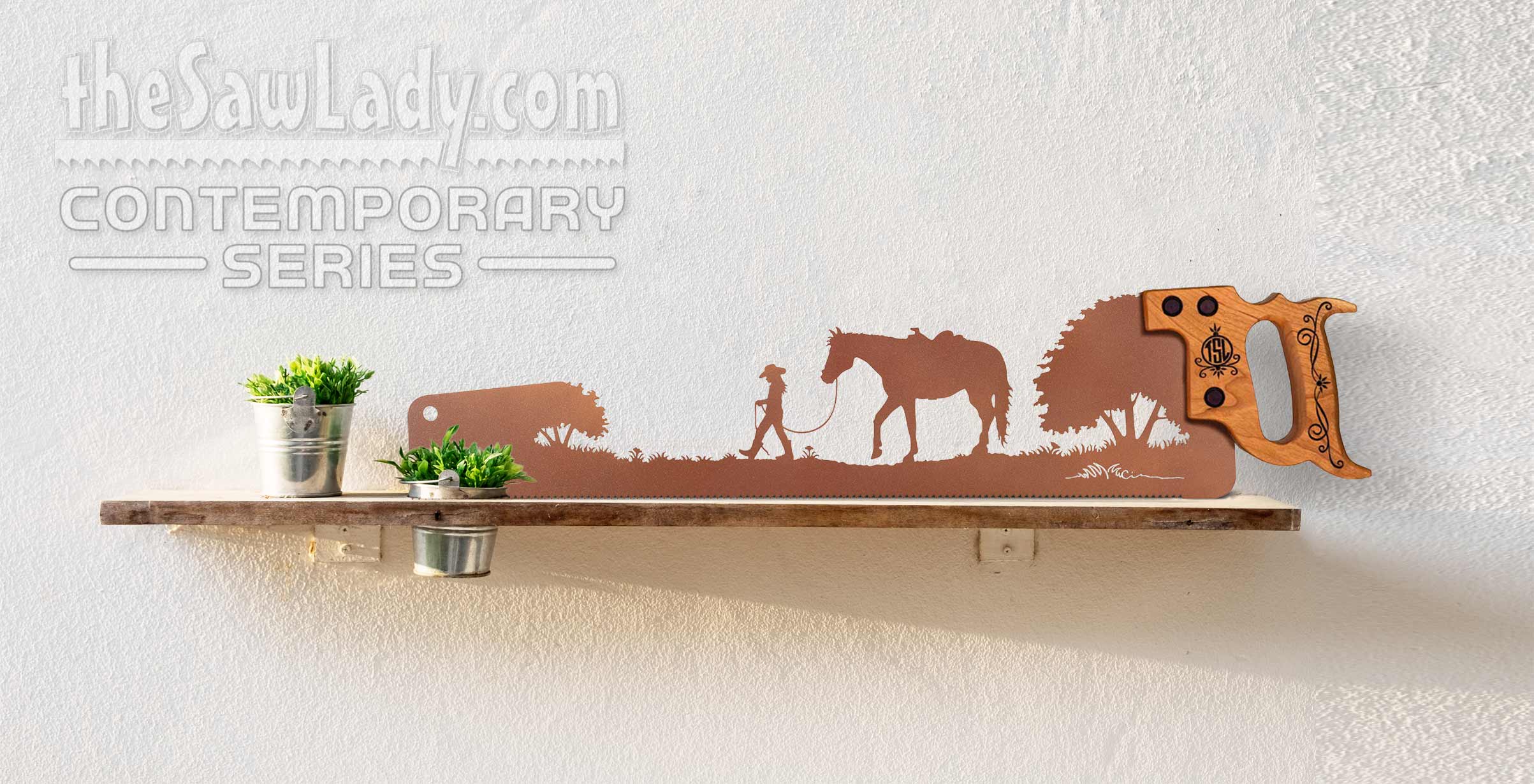 Young-Cowgirl-leading-horse_metal-wall-art-gift-western-decor-saw-V2-1800-LS