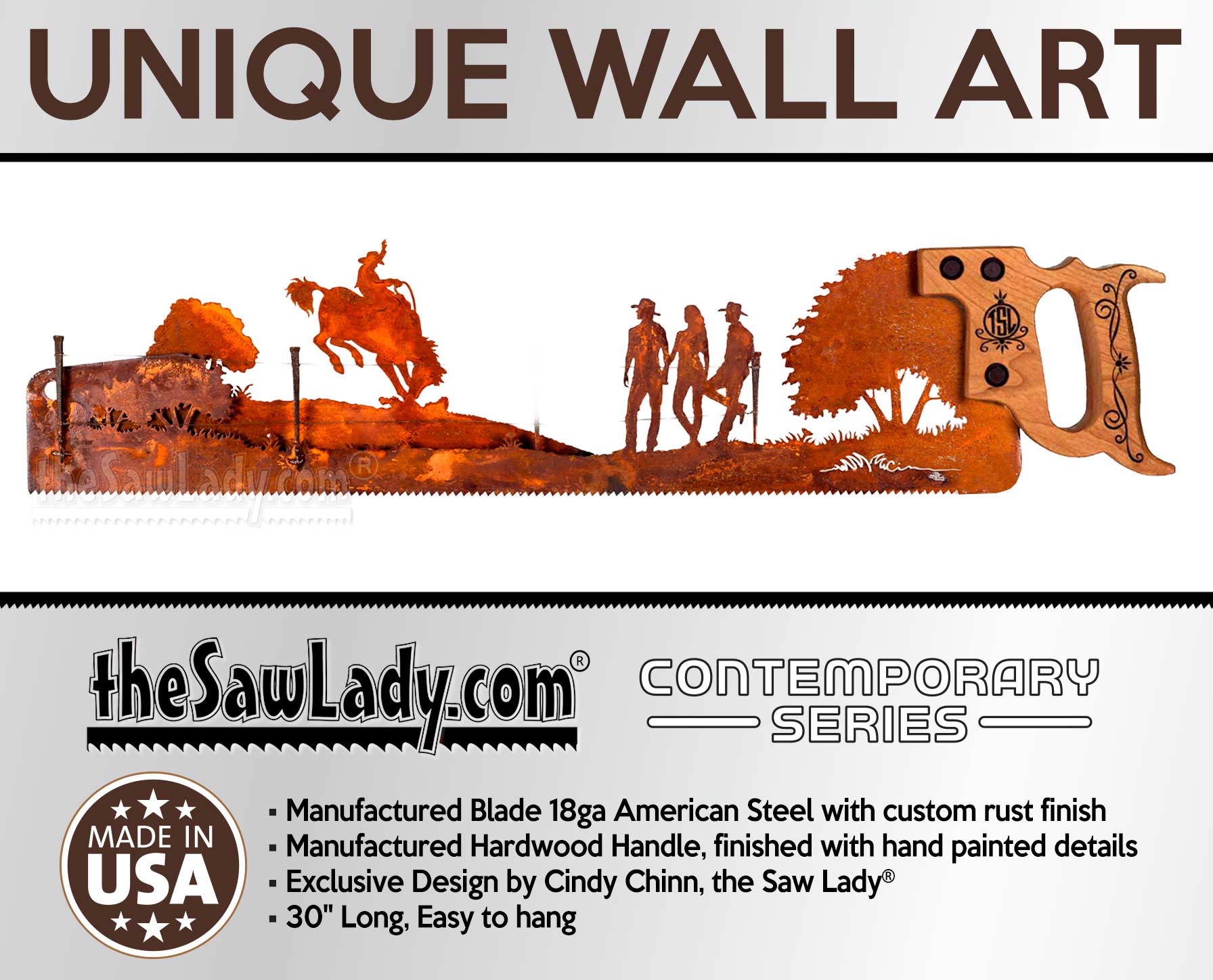 Bronco Rider - Metal Saw Wall Art Gift for Western Art Lovers & Cowboys - Image 4