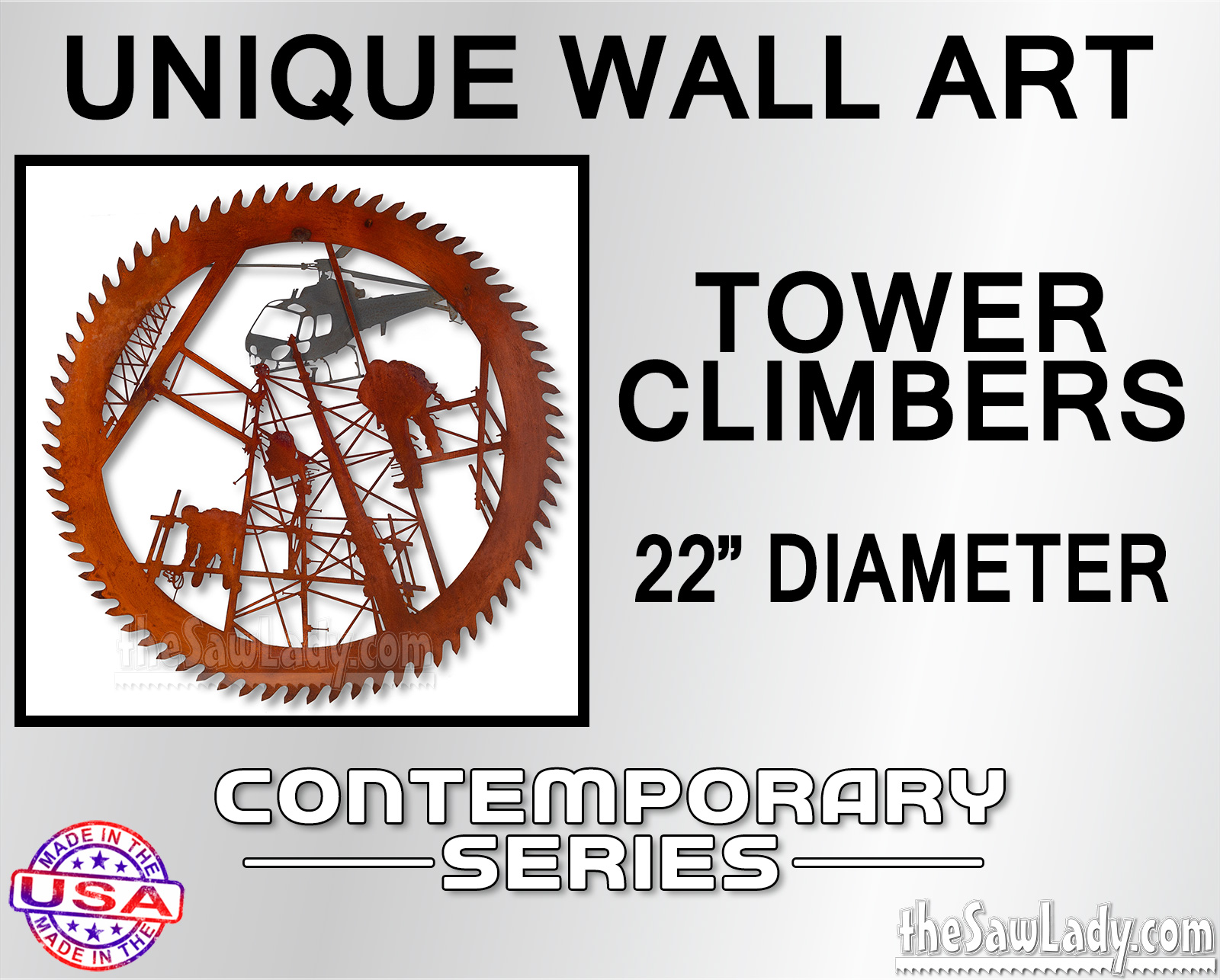 transmission-tower-climbers metal wall saw art