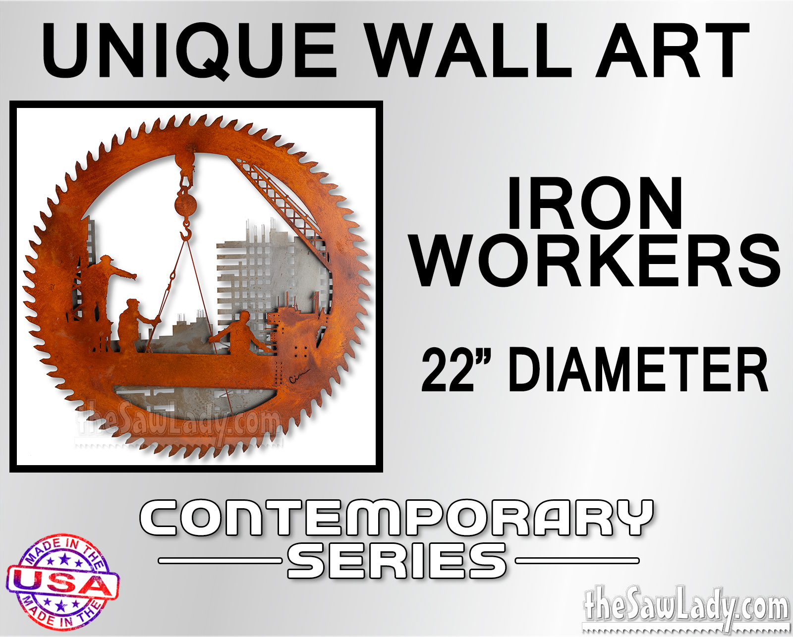 ironworker metal wall art saw