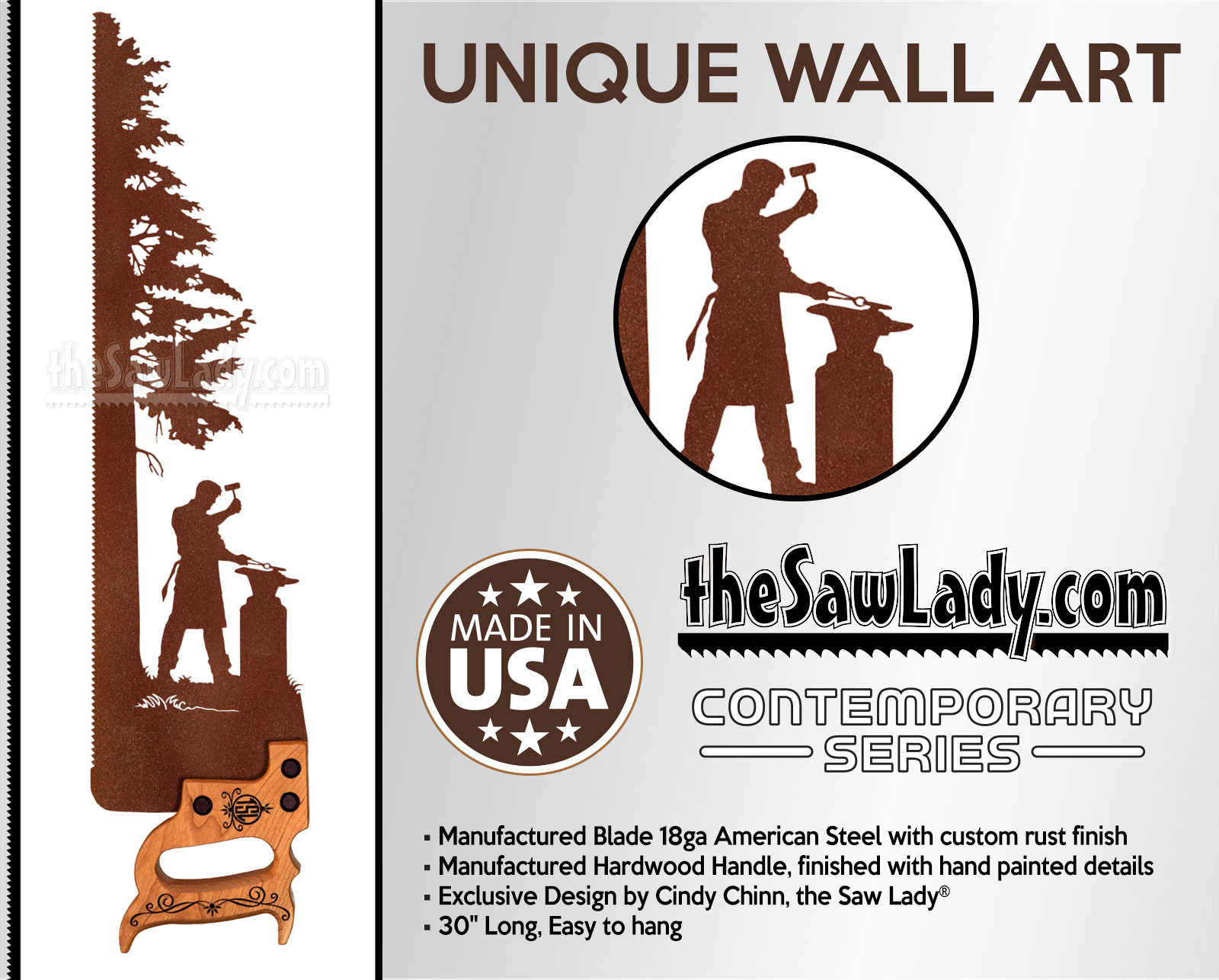 Blacksmith forging - Metal Saw Wall Art Gift for blacksmithing fans-Limited - Image 4