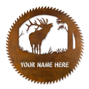 Custom-metal-art-round-buzzsaw-blade-gift-address-cabin-1800