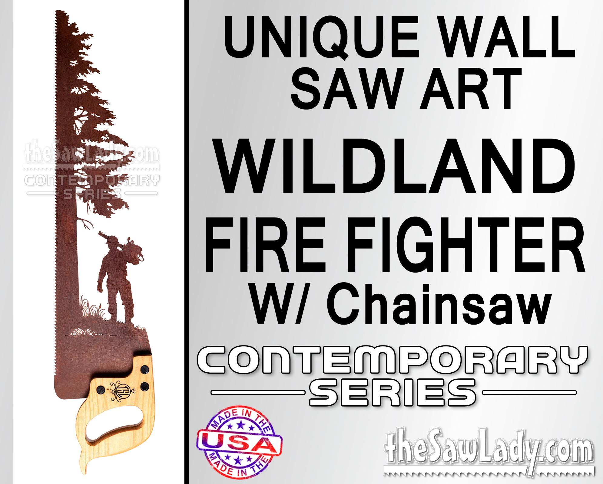 Wildland-SAW-fire-fighter-chainsaw-metal-wall-art-gift