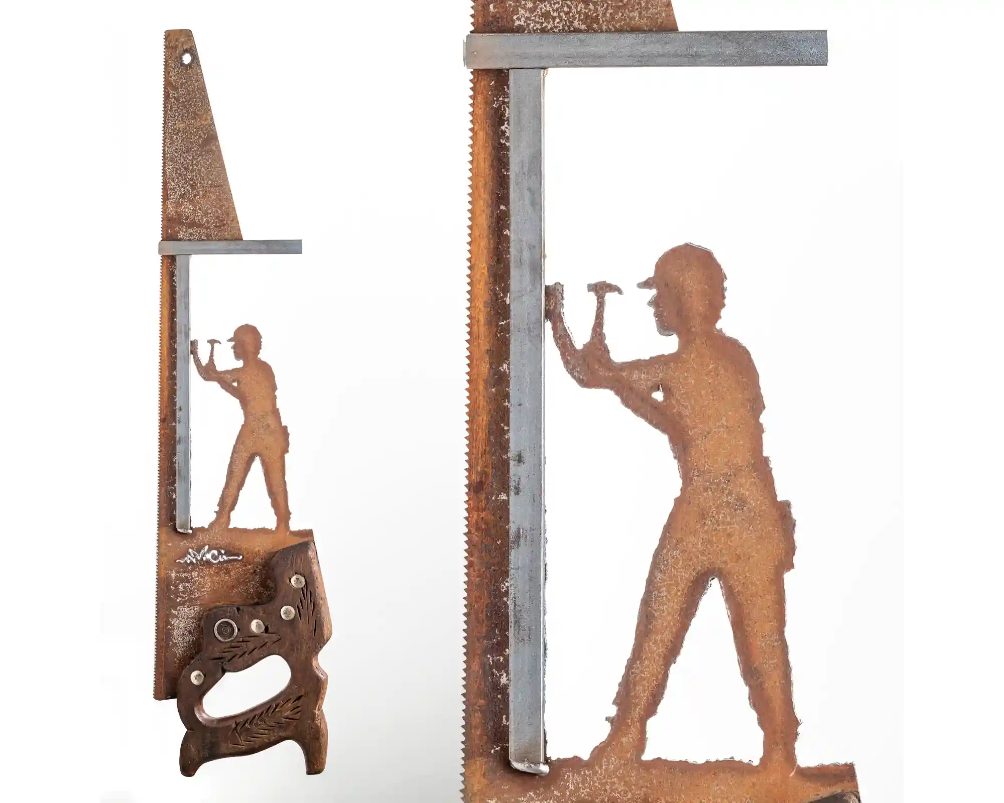 Carpenter Saw Art | Rustic Gift for Carpenters & Builders
