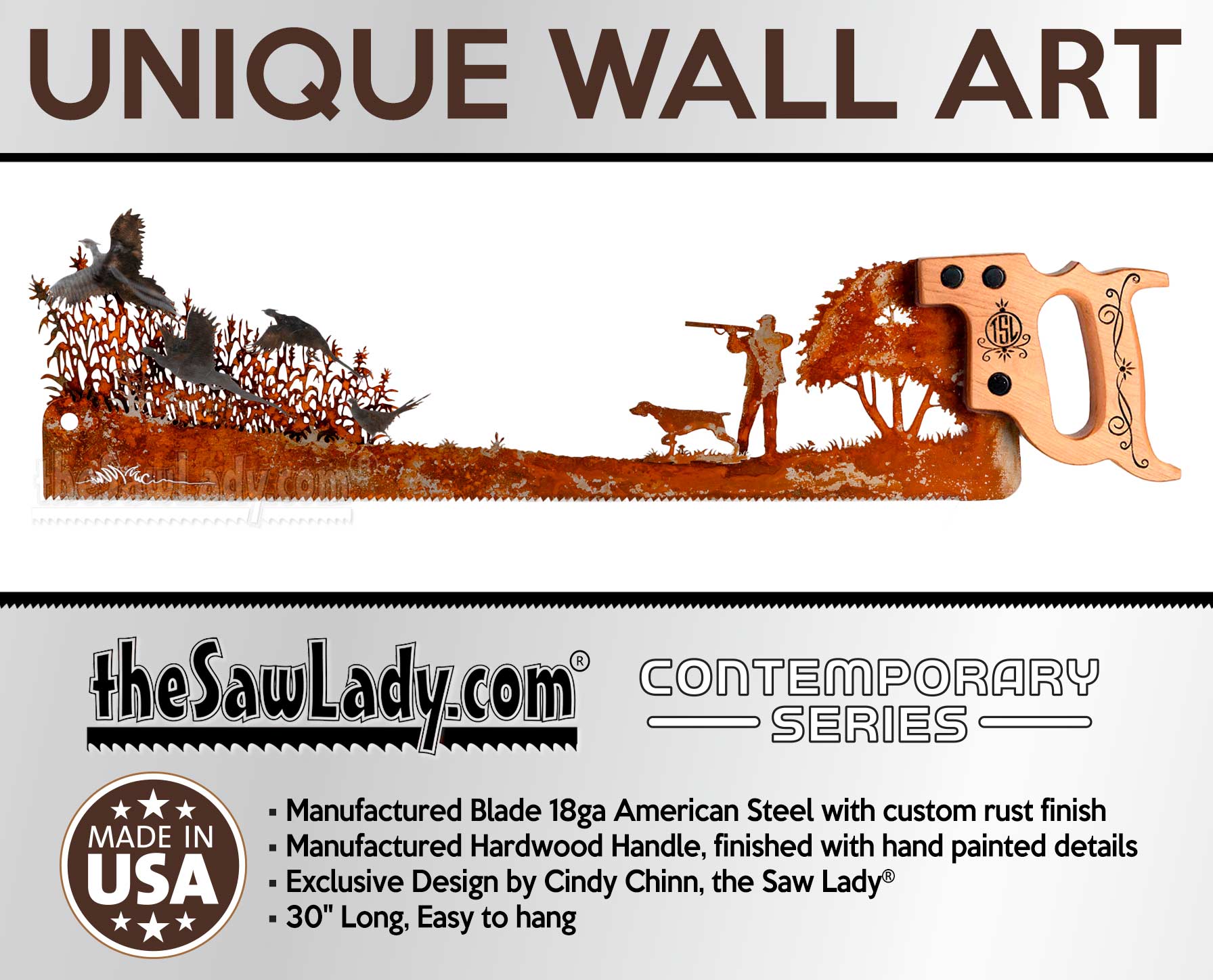 Pheasant Hunting Scene- Metal Saw Wall Art Gift for Lovers of the Outdoors - Image 3