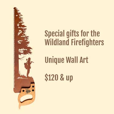 wildland firefighter gifts rustic metal saw art