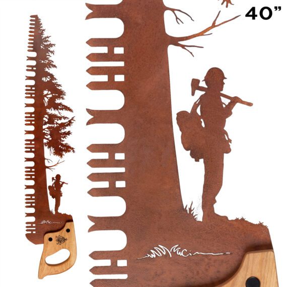 40-in-wildland-firefighter unique gift metal saw art